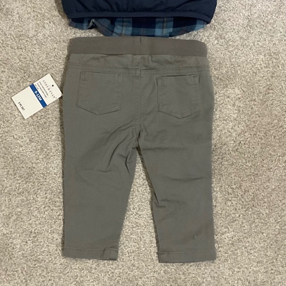 Andy and Evan infant boys 2pc Hooded Puffer Vest Shirt and Pants set 9-12M - Picture 8 of 16